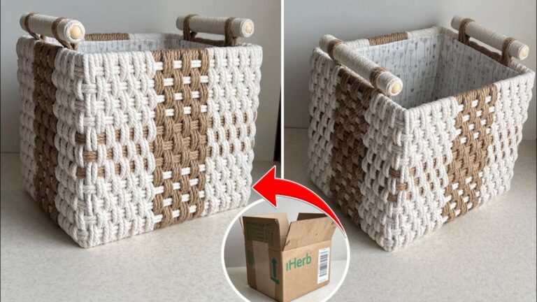 Dieser einfache Trick verwandelt alte Kisten in stylische Aufbewahrungskörbe…
