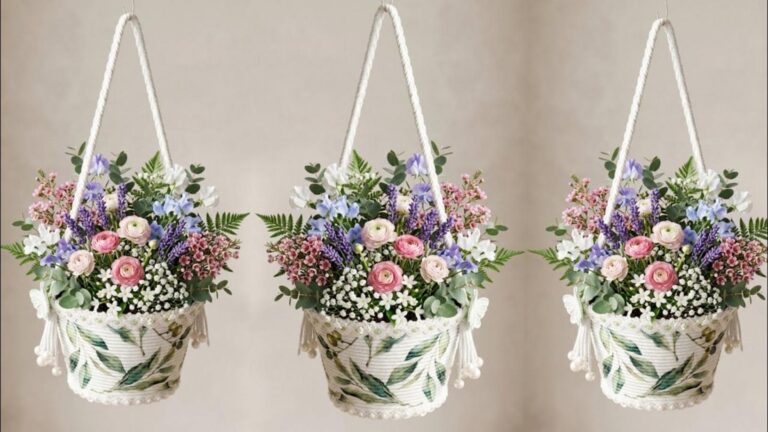 Ein alter Trick verwandelt Plastikmüll in bezaubernde Blumenkörbe für dein Zuhause…