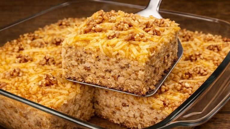 Diese einfache Methode verwandelt Haferflocken in einen saftigen Apfel-Bananen-Kuchen…
