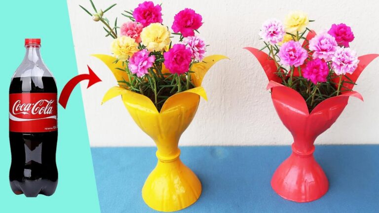 Dieser einfache Trick verwandelt leere Plastikflaschen in atemberaubende Blumengefäße…