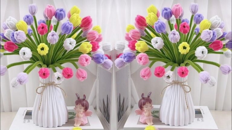 Dieser einfache Trick verwandelt Pfeifenputzer in traumhafte Tulpenblüten für dein