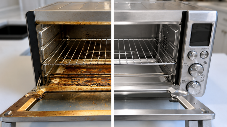 Toaster-Backofen gründlich reinigen: So entfernen Sie Fett, Krümel und eingebrannte Rückstände richtig