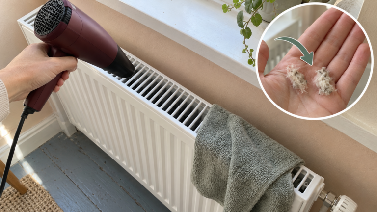 Der Haartrockner verlässt das Badezimmer für diesen Heizkörpertipp